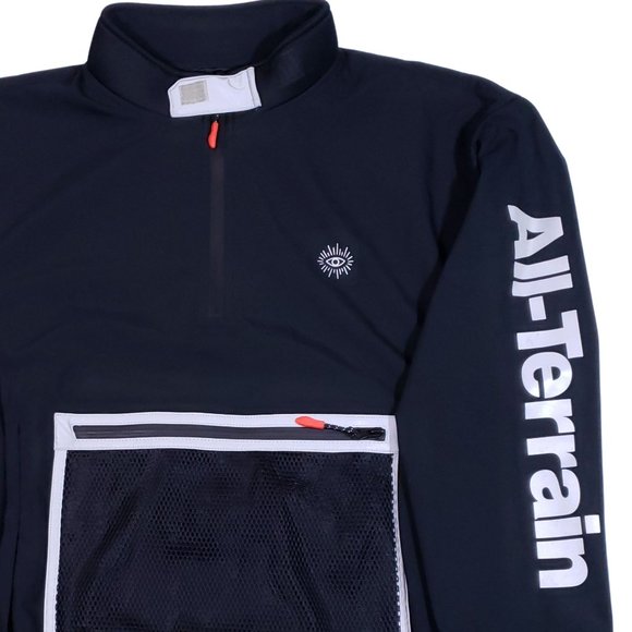 ICNY Sport Reflective Performance Windbreaker All Terrain Navy Orange Mens Large - Picture 2 of 8